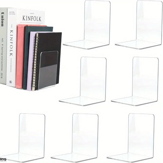 4 Clear Acrylic Bookends Desktop Display Stands Office Home Retail Peaceful Pleasures Health and Wellness