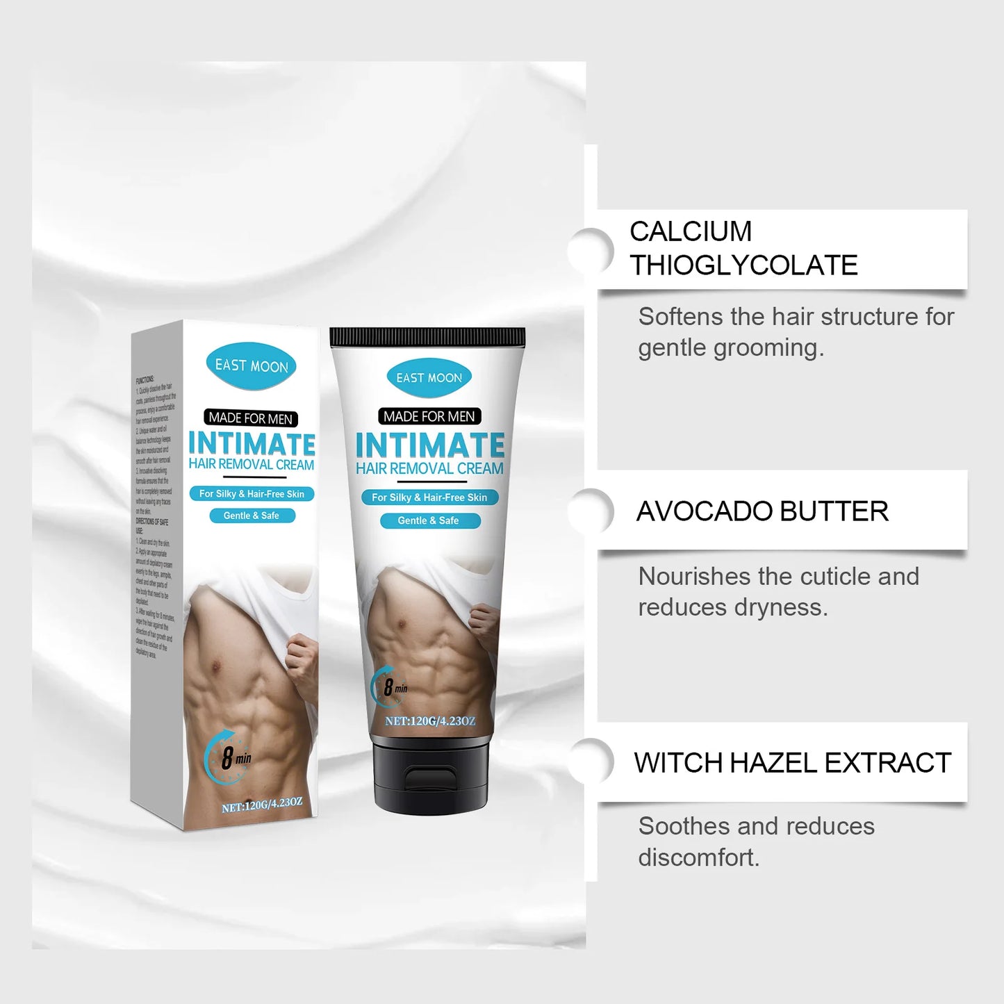 East Moon Men's Hair Removal Cream – Gentle & Non-Irritating