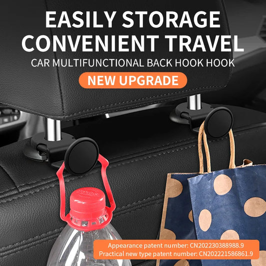 Car Headrest Hooks 2-Pack | Bag & Coat Organizer for Auto Car Seat Hook Organizer Oasis Select