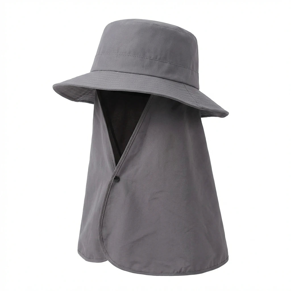 Women Sun Protect Hat Wide Brim UV Protect Outdoor Fishing Hat Adjustable Lightweight for Summer Peaceful Pleasures Health and Wellness Gray