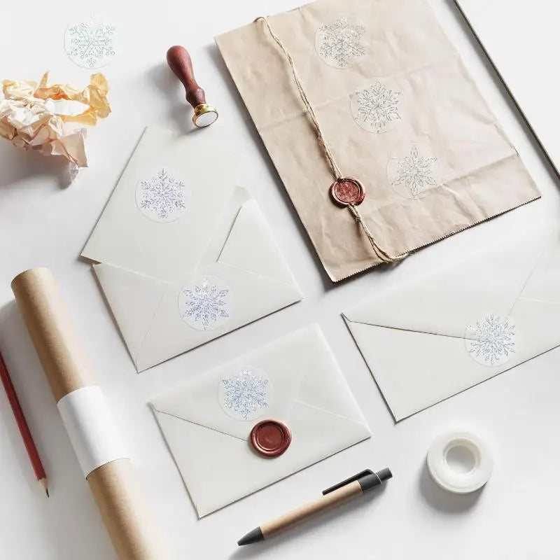 500 Transparent Snowflake Christmas Stickers – Gift & Baking
