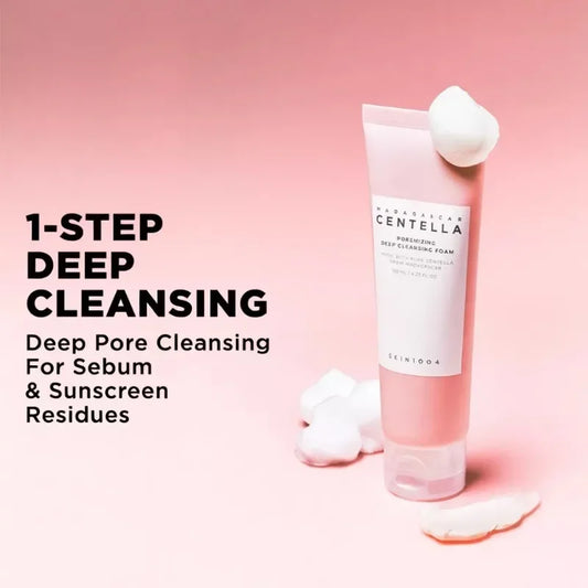 SKIN1004 Centella Poremizing Foam & Pink Salt Cleanser 125ml Peaceful Pleasures Health and Wellness