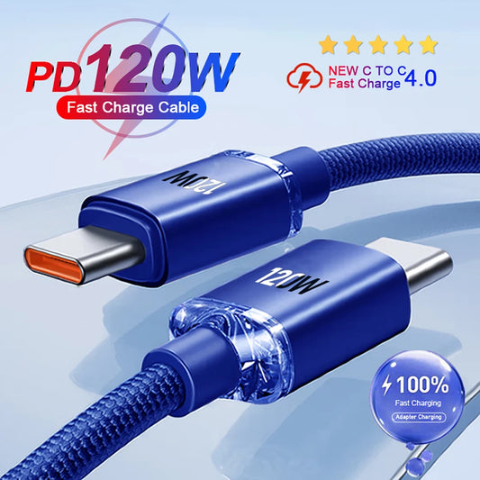 120W USB-C to USB-C Fast Charging Cable 6A – Samsung iPhone USB-C Charging Cable Peaceful Pleasures Health and Wellness