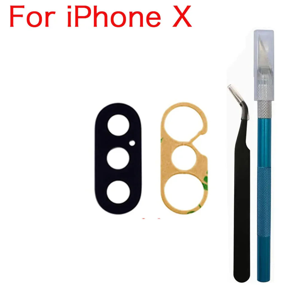 iPhone Camera Lens Glass Replacement Kit + Tool + 3M Adhesive