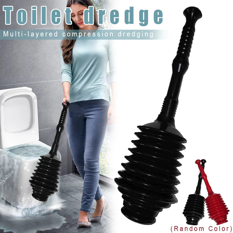 1Pcs/lot Portable Flexible Powerful Toilet Plunger Clog Remover High-Pressure Thrust Plunge Tool for Clogged Bathroom Toilet Peaceful Pleasures Health and Wellness