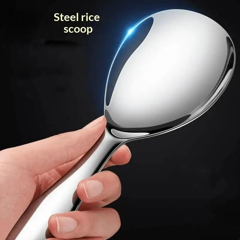 Japanese Stainless Steel Long Handle Rice Spatula & Serving Scoop