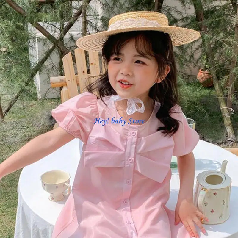 Baby Girl Straw Panama Hat | Wide Brim Sun Hat with Lace Strap