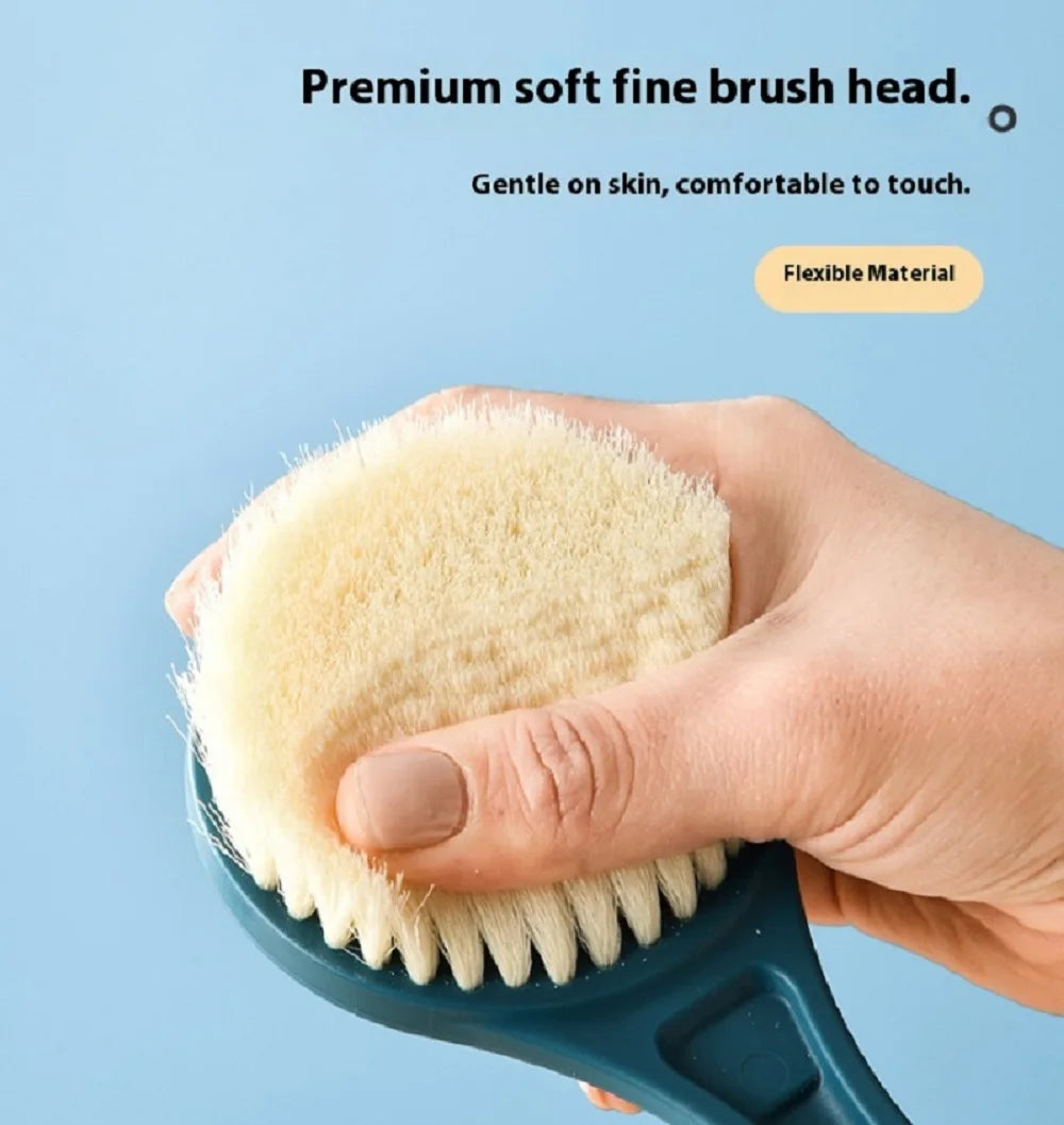 Bathroom Body Brush Kit with Long Handle: Soft-Hair Brush, Back Scrubber & Shower Massage Tool Peaceful Pleasures Health and Wellness