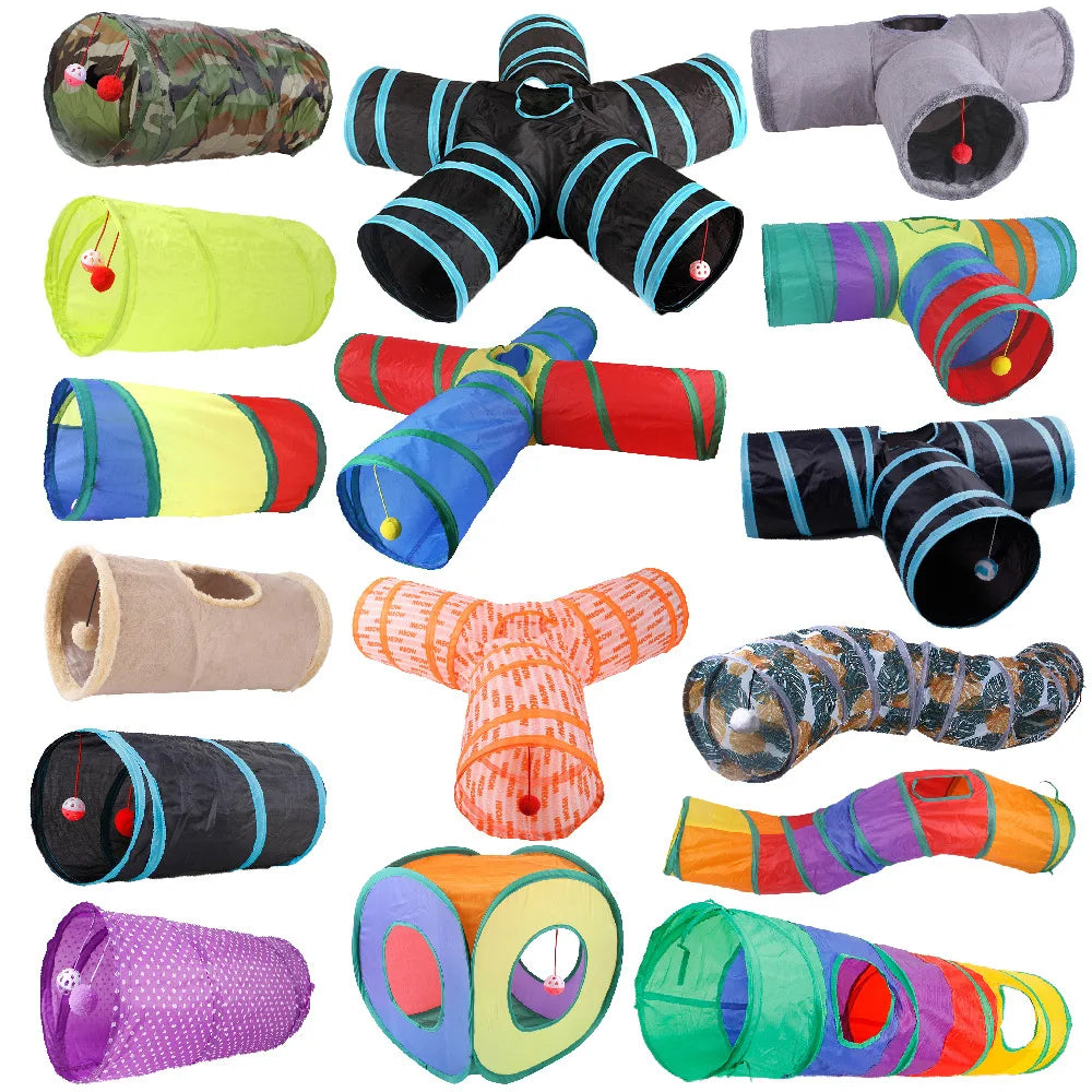 Cat Tunnel Tube Kitty Tunnel Bored Cat Pet Toys Peek Hole Toy Peaceful Pleasures Health and Wellness