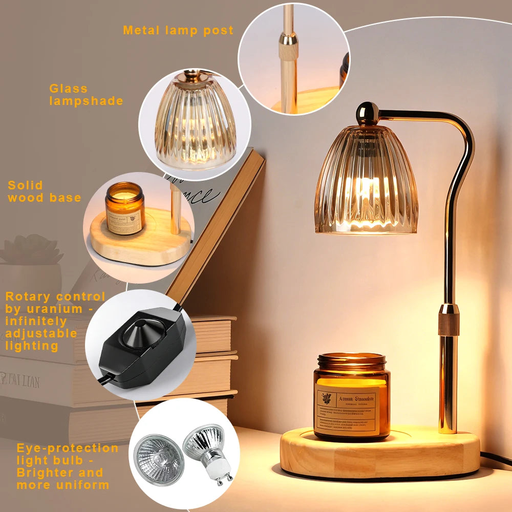 Dimmable Candle Warmer Lamp | Flameless Wax Melt Aroma Light