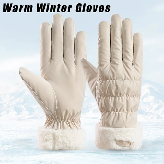 Women's Plush Full Finger Winter Skiing Gloves – Anti-Slip Winter Sports Gloves Peaceful Pleasures Health and Wellness