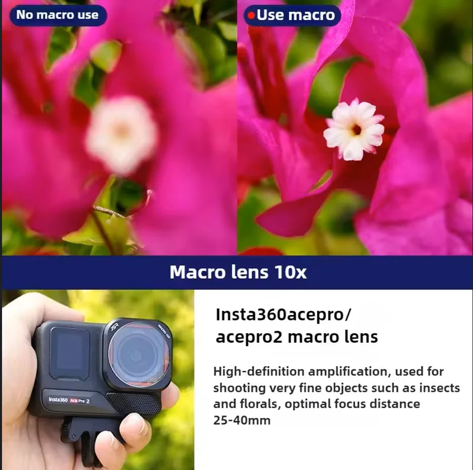 10X Macro Lens & CPL UV ND Filter Set for Insta360 Ace Pro 2