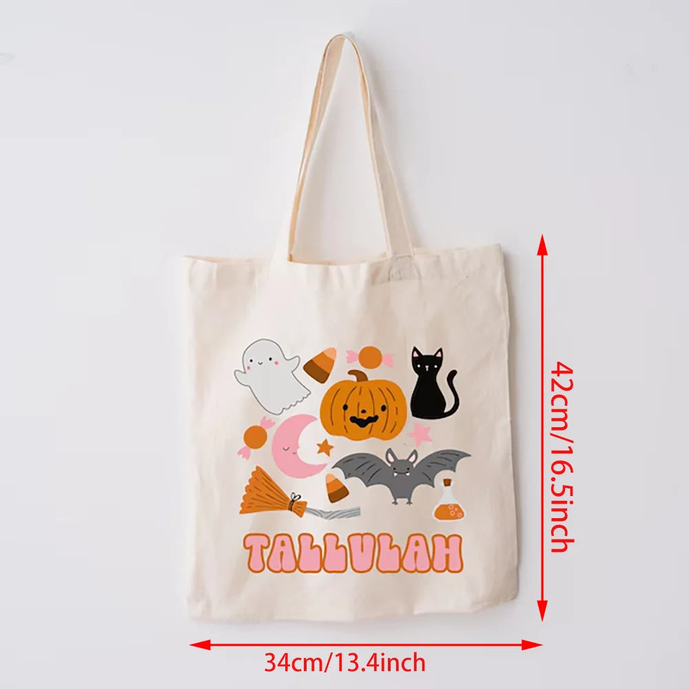Personalized Halloween Trick or Treat Tote Bags – Set of 3 Personalized Tote Bag Peaceful Pleasures Health and Wellness