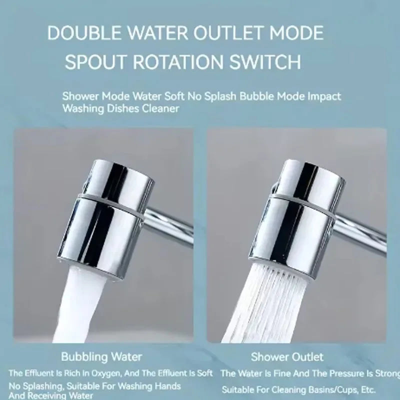 1080° Swivel Stainless Steel Faucet Extender | Dual Spray Mode