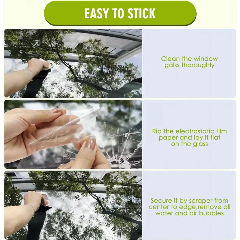 Broken Glass Car Window Decal – Waterproof Reusable Prank Sticker
