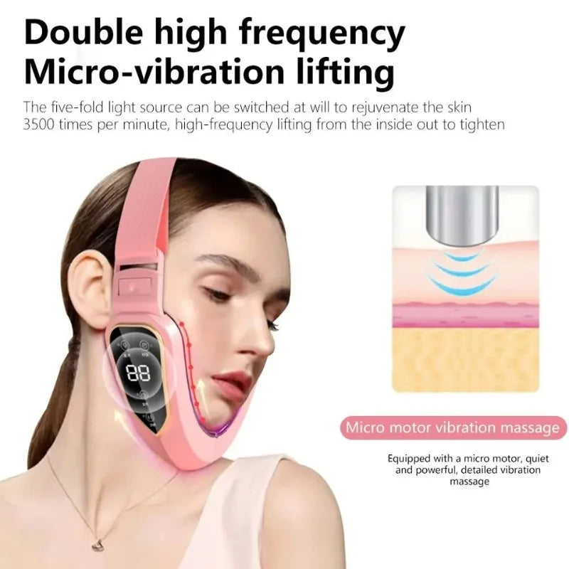 Facial Lifting Massager 12 Gears Electric Facial Massager V-line Face Lifting Slimming Vibration Device Home Use Beauty Tool Peaceful Pleasures Health and Wellness
