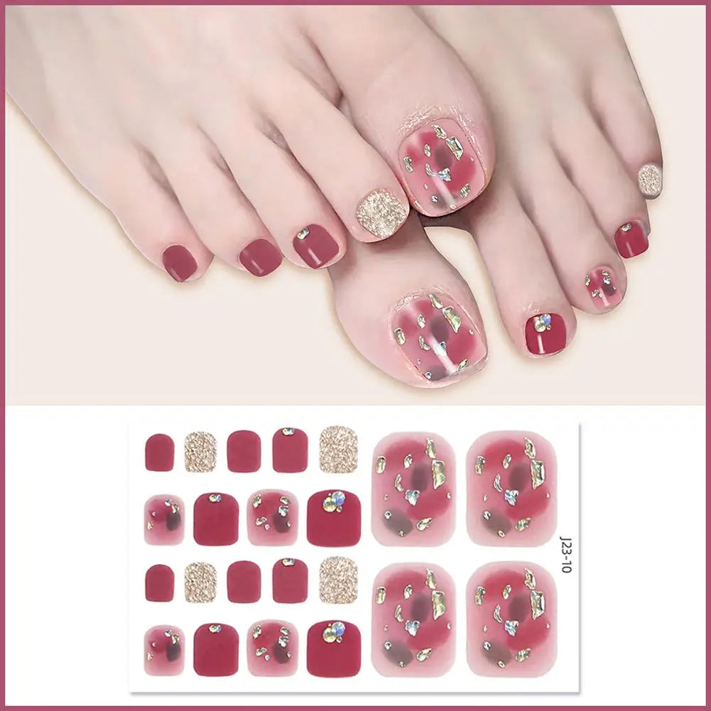 Glitter Toe Nail Stickers – 22 Count, DIY Nail Wraps Nail Care Peaceful Pleasures Health and Wellness 09
