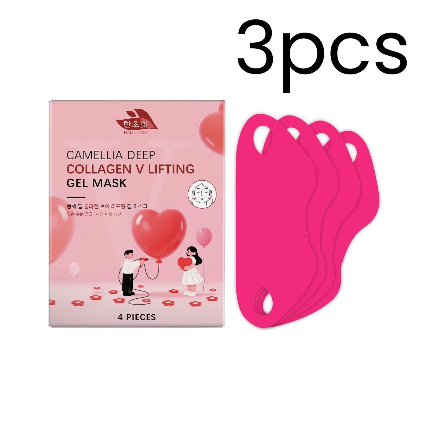 Hanchobit Collagen V-Line Lifting Mask – Anti-Wrinkle 4 Pcs
