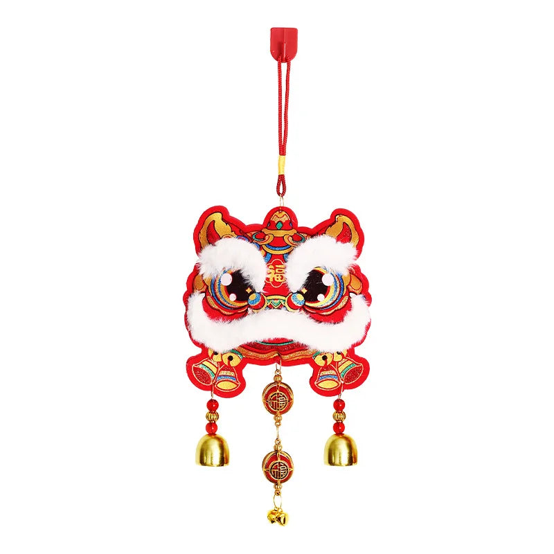 2025 New Year's Blessing Lion Awakening Pendant Celebrate Snake Year Spring Festival Atmosphere Bell Hanging Decoration Peaceful Pleasures Health and Wellness