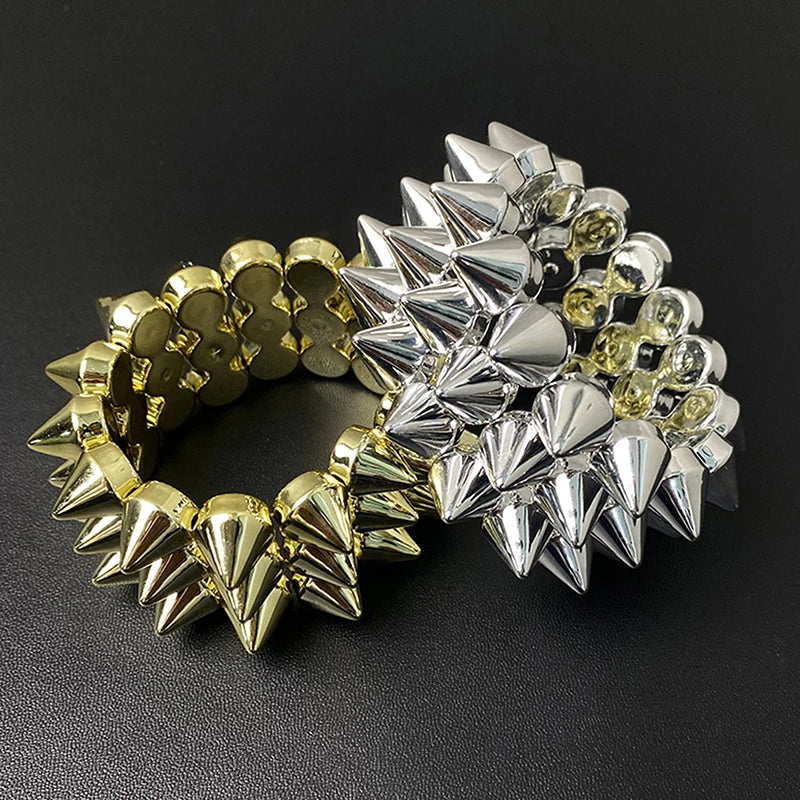 Triple Layer Spiked Punk Goth Bracelet | Y2K Grunge Style