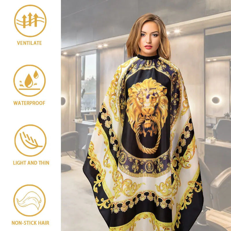 Professional Hairdressing Hairdresser Cloth Lion Pattern Gown Barber Waterproof Hairdresser Apron Haircut capes Accessories Peaceful Pleasures Health and Wellness