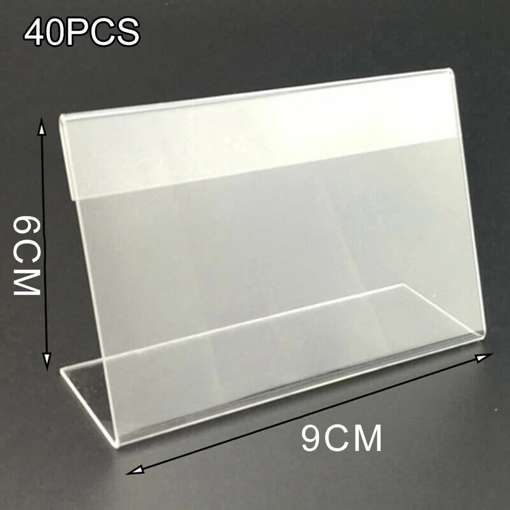 Mini Acrylic Sign Display Holder Name Card Tag Label Stand Bracket