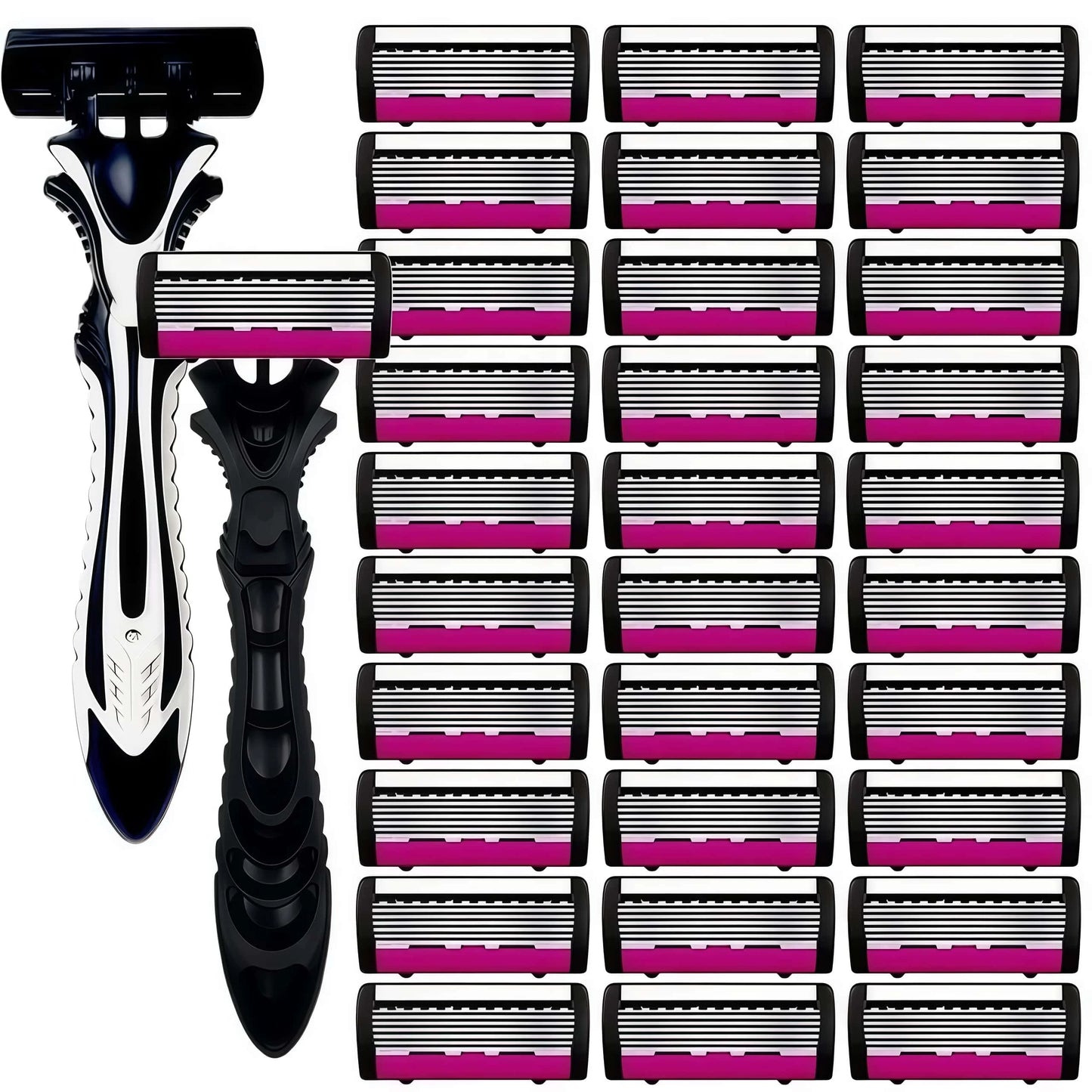 Men's 6-Blade Reusable Razor with Replaceable Head