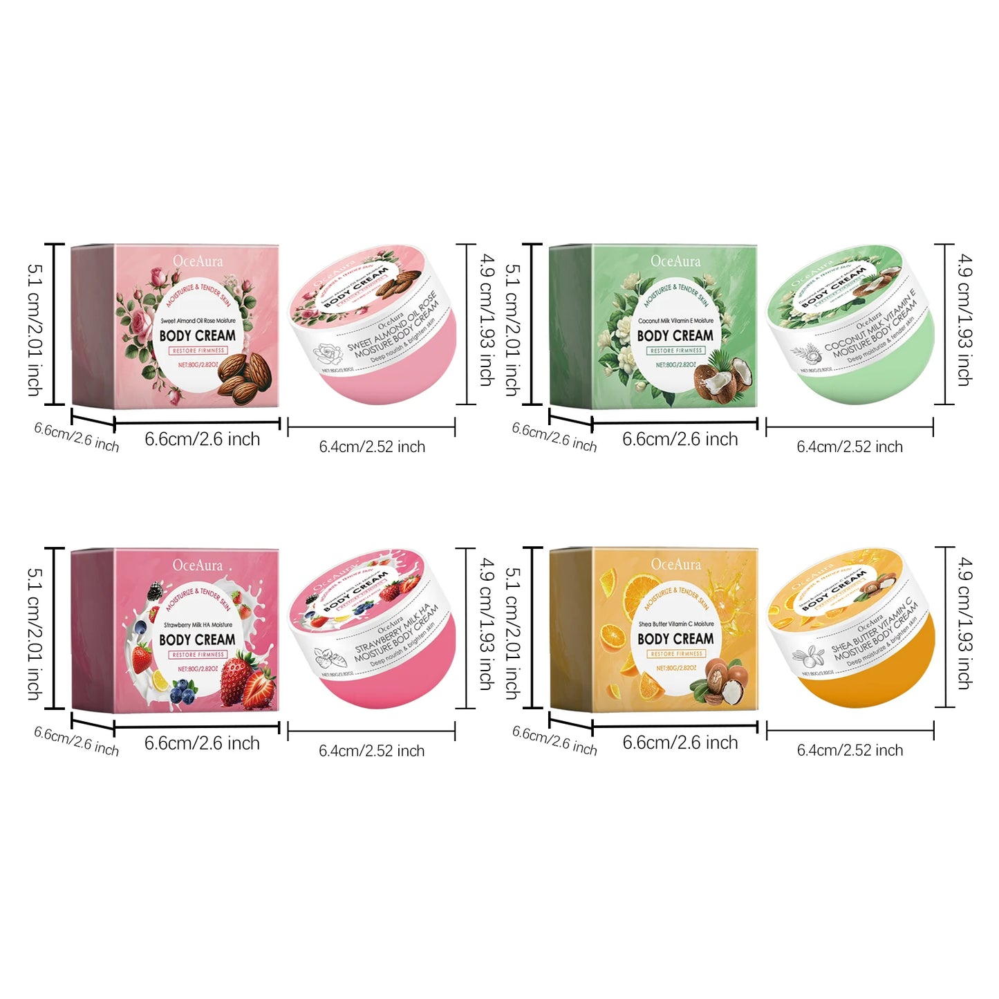 OCEAURA Vitamin C Body Cream – Deep Moisturizing, Anti-Chapping