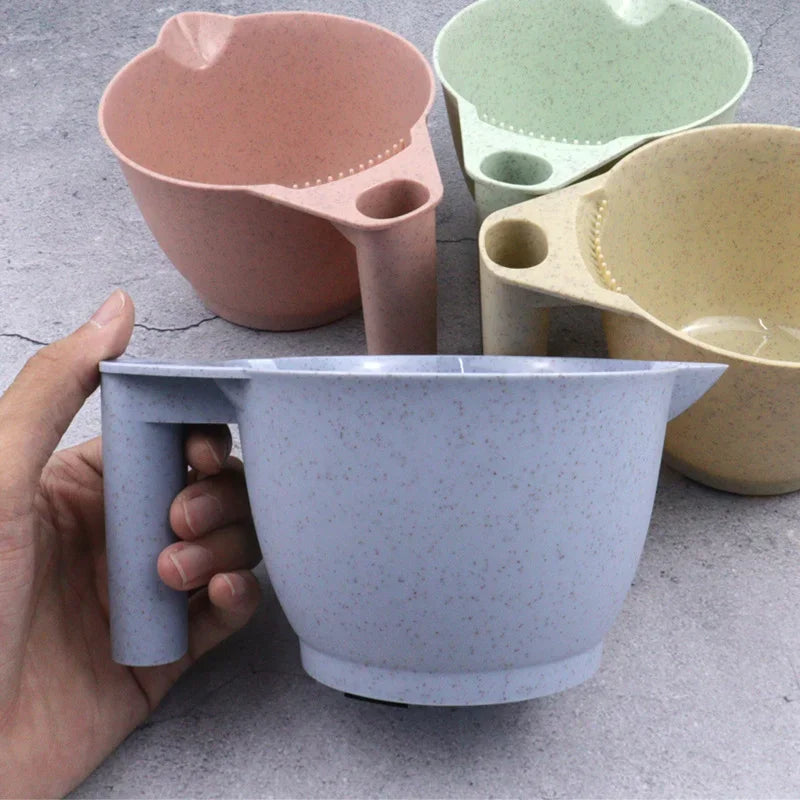 Wheat Straw Hair Dye Mixing Bowl with Handle | Pro Tool