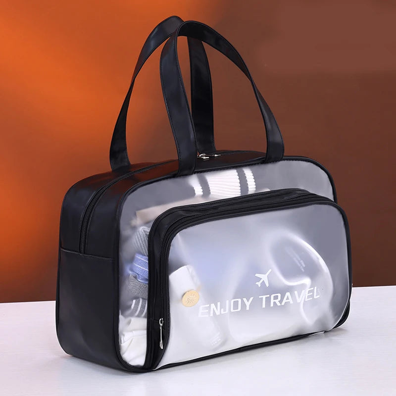 Beach Bags Fitness Bags Dry and Wet Separated Waterproof Swimming Bags Storage Toiletries and Makeup Bags Peaceful Pleasures Health and Wellness black L