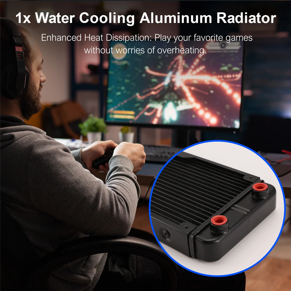 360mm Aluminum Water Cooling Radiator 18-Pipe PC Liquid Cooler Peaceful Pleasures Health and Wellness