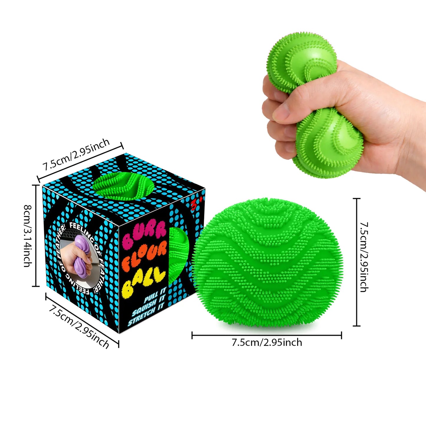 Nee Doh Fuzz Ball Squeeze Sensory Fidget Toy | Calming Ball