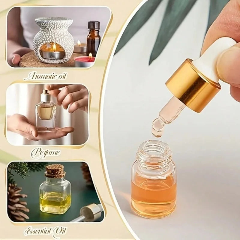 50pcs 1ml/2ml/3ml/5ml Box Clear Mini Glass Dropper Bottles Small with Glass Eye Dropper for Essential Oils Sample Traveling Peaceful Pleasures Health and Wellness