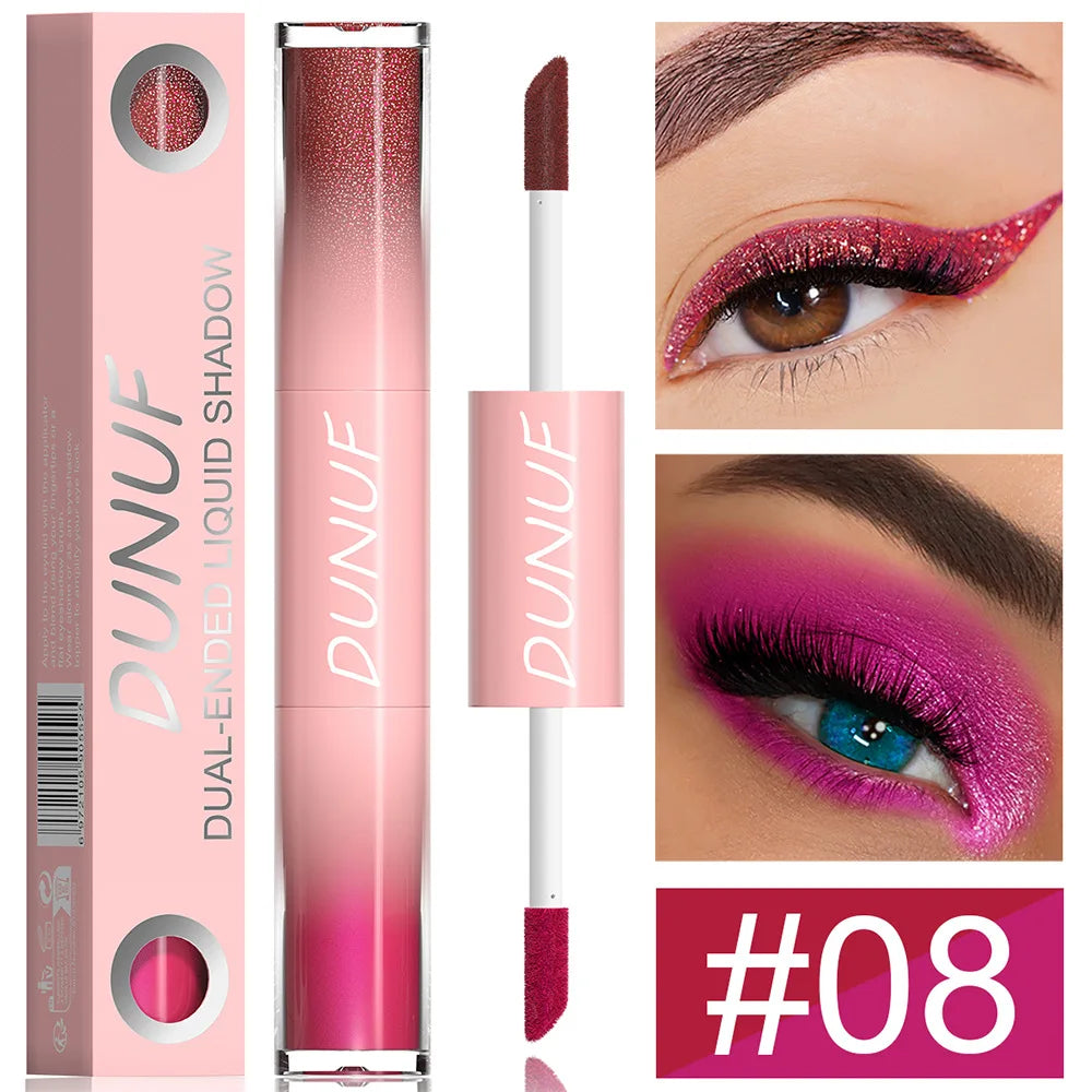 Dual-Ended Liquid Eyeshadow - Long-Lasting, Shimmer Finishes In Red, Blue, Purple, Bronze - Ideal For Holiday And Stage Makeup Peaceful Pleasures Health and Wellness DU12SSTSYY08