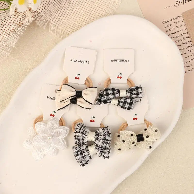 10-Pack Lace Butterfly Bow Hair Ties for Girls | Cute Set