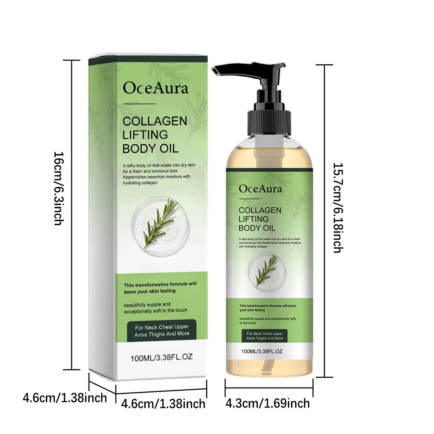 OceAura 100ml Collagen Body Oil | Hydrating & Firming Skin Care