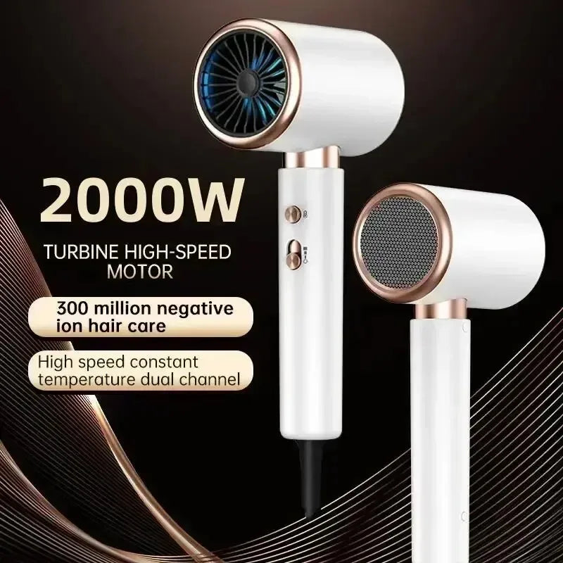 Ionic Hair Dryer Lightweight Low Noise 2000W Salon Power with 3 Speed Dual Temp for Home Hair Care Peaceful Pleasures Health and Wellness