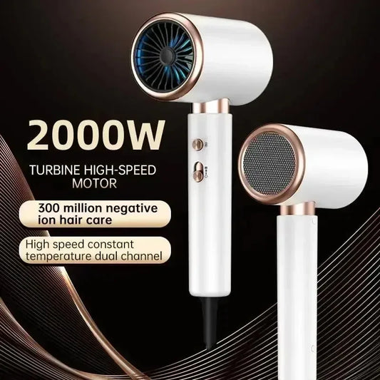 Ionic Hair Dryer Lightweight Low Noise 2000W Salon Power with 3 Speed Dual Temp for Home Hair Care Peaceful Pleasures Health and Wellness