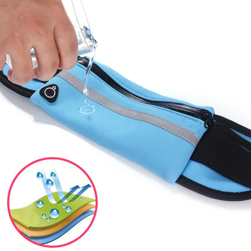Sports Waist Bag - Waterproof Snug-fitting Shock-absorbing Running Gadget - Water Bottle Holder Mobile Phone Bag Peaceful Pleasures Health and Wellness