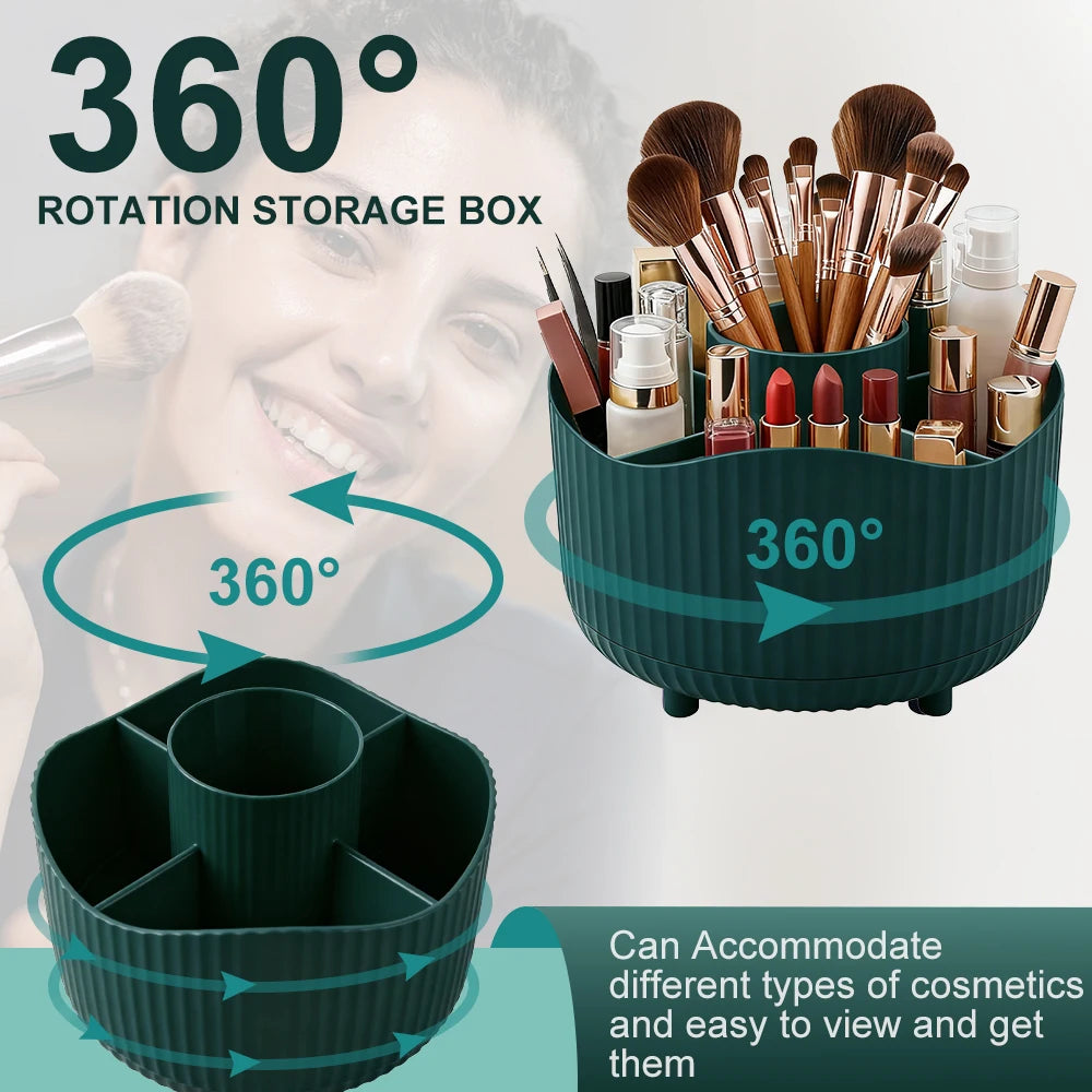 360° Rotating Makeup Organizer – Brush & Lipstick Holder Makeup Organizer Peaceful Pleasures Health and Wellness