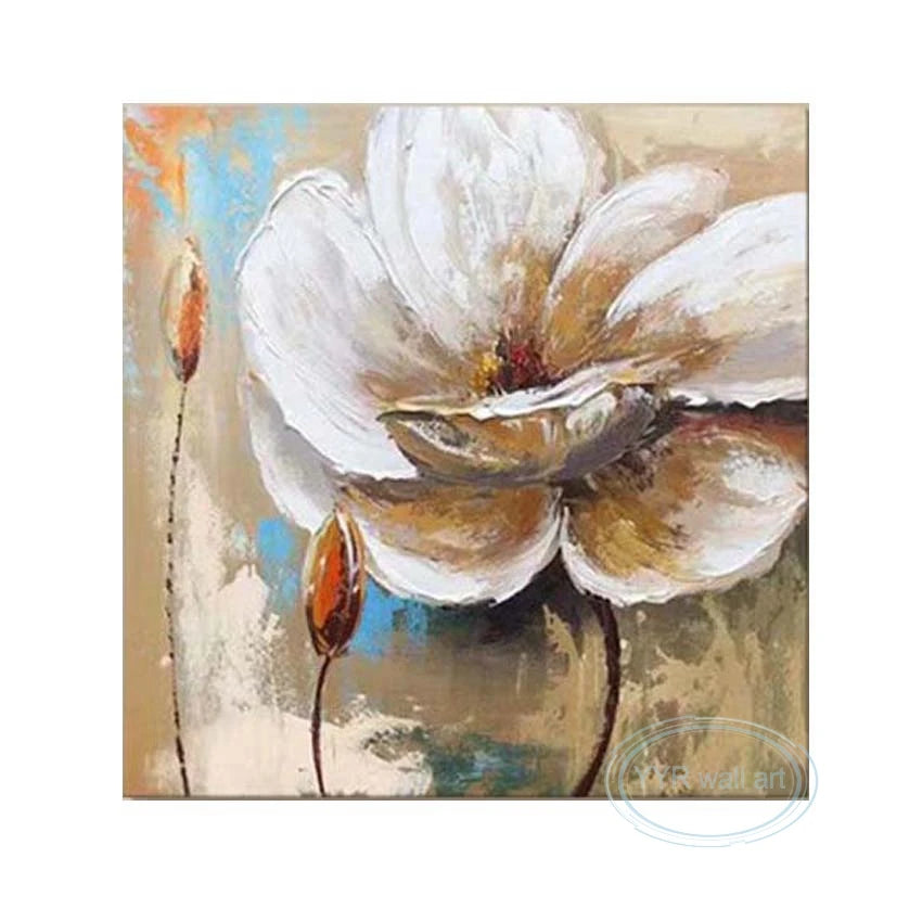 Hand Painted Canvas Oil Painting Floral Decorative Image Abstract Wall Art Poster Dining Room Bedroom Light Luxury Custom Mural Peaceful Pleasures Health and Wellness no frame High50cmx70cm