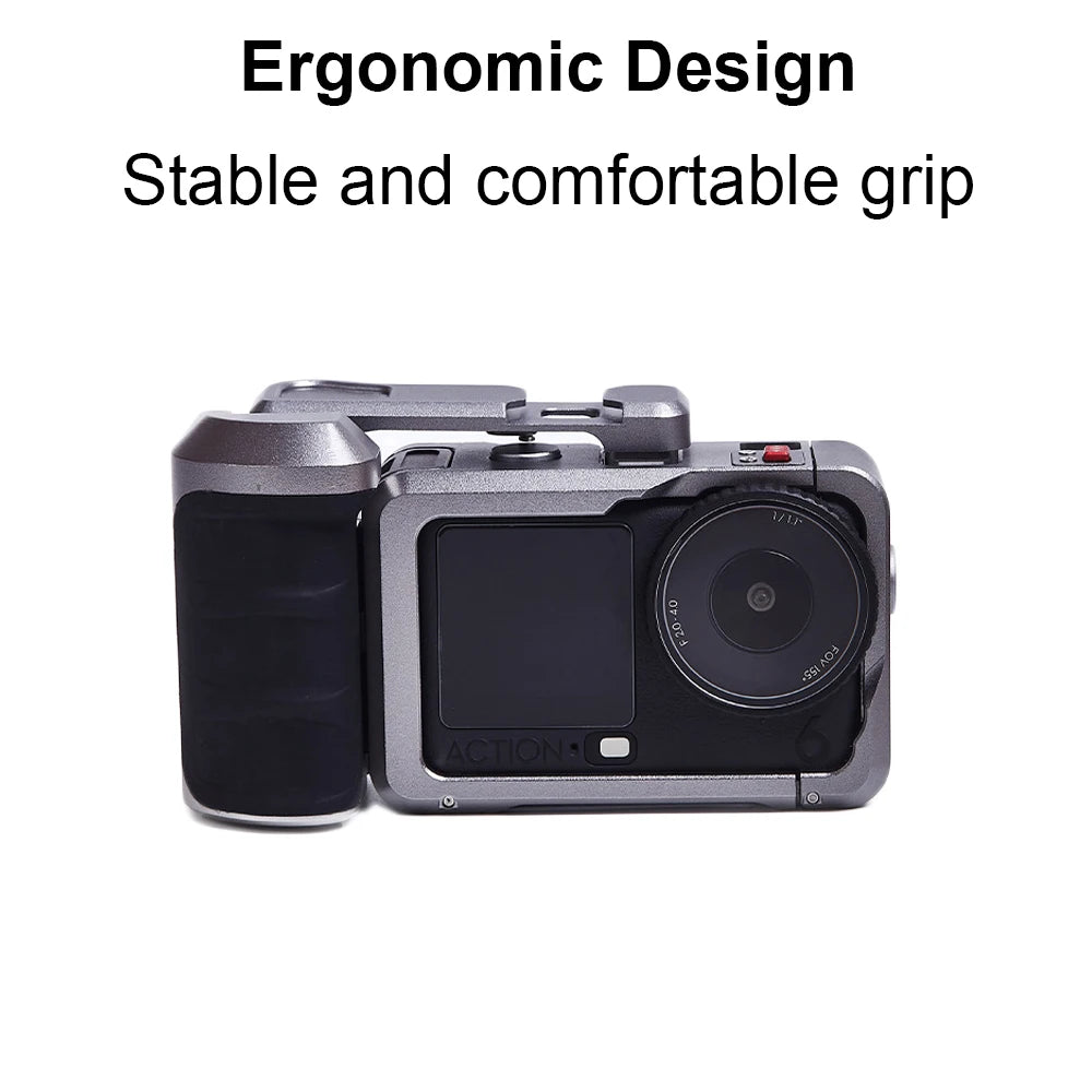 Street Grip Vlog Holder Combo Camera Anti-Shake Grip Holder For Dji Osmo Action6 Camera Rabbit Cage Camera Accessories Peaceful Pleasures Health and Wellness