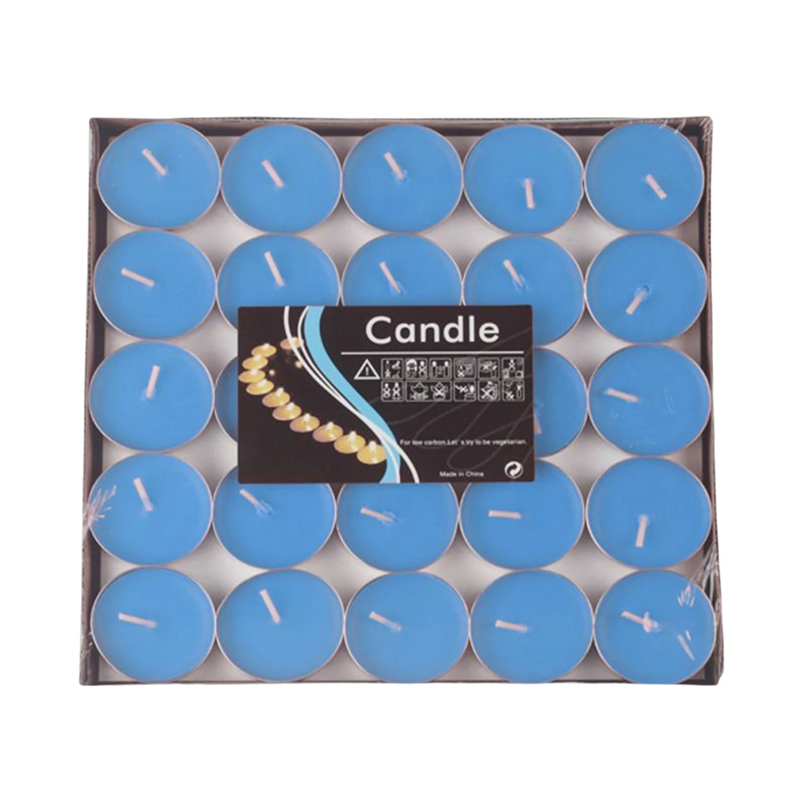 50Pcs Tea Lights Flameless Candles Long Lasting Paraffin Tea Candles for Bedroom Indoors Night Peaceful Pleasures Health and Wellness Blue