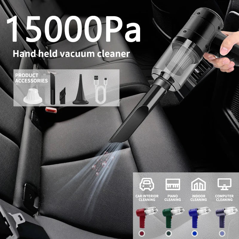 15000Pa Cordless Handheld Vacuum – Car, Pet & Home Cleaner
