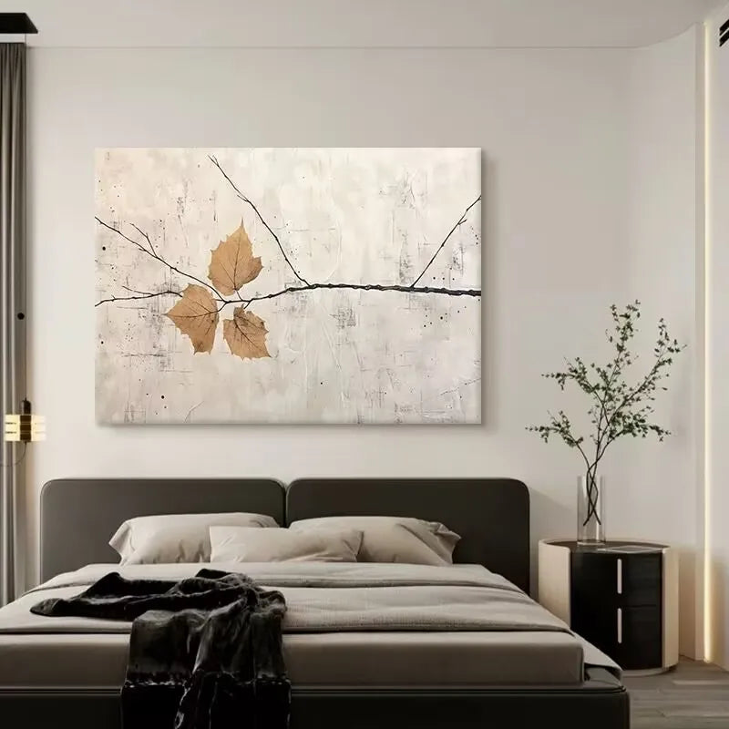 Abstract Autumn Leaves Hand-Painted Oil Painting on Canvas Hand-Painted Canvas Art Peaceful Pleasures Health and Wellness
