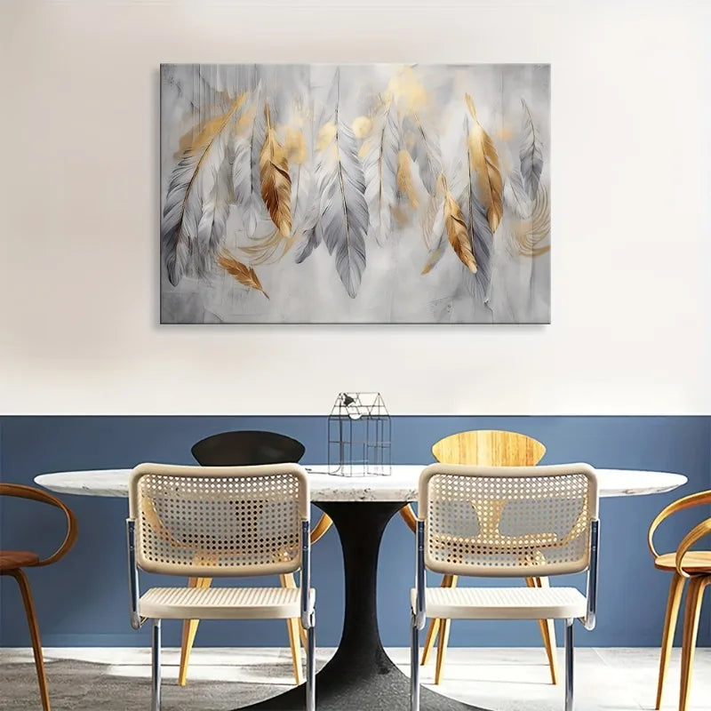 Feather Abstract Canvas Wall Art | Modern Living Room Décor Canvas Wall Art Peaceful Pleasures Health and Wellness