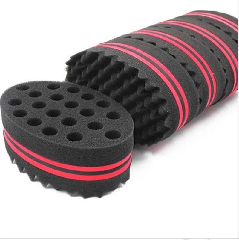 Oval Sponge Hair Brush Double Sided Hair Curler Wave-Shaped Hair Curl Twist Hair Brush Sponge Hair Styling Tools Peaceful Pleasures Health and Wellness