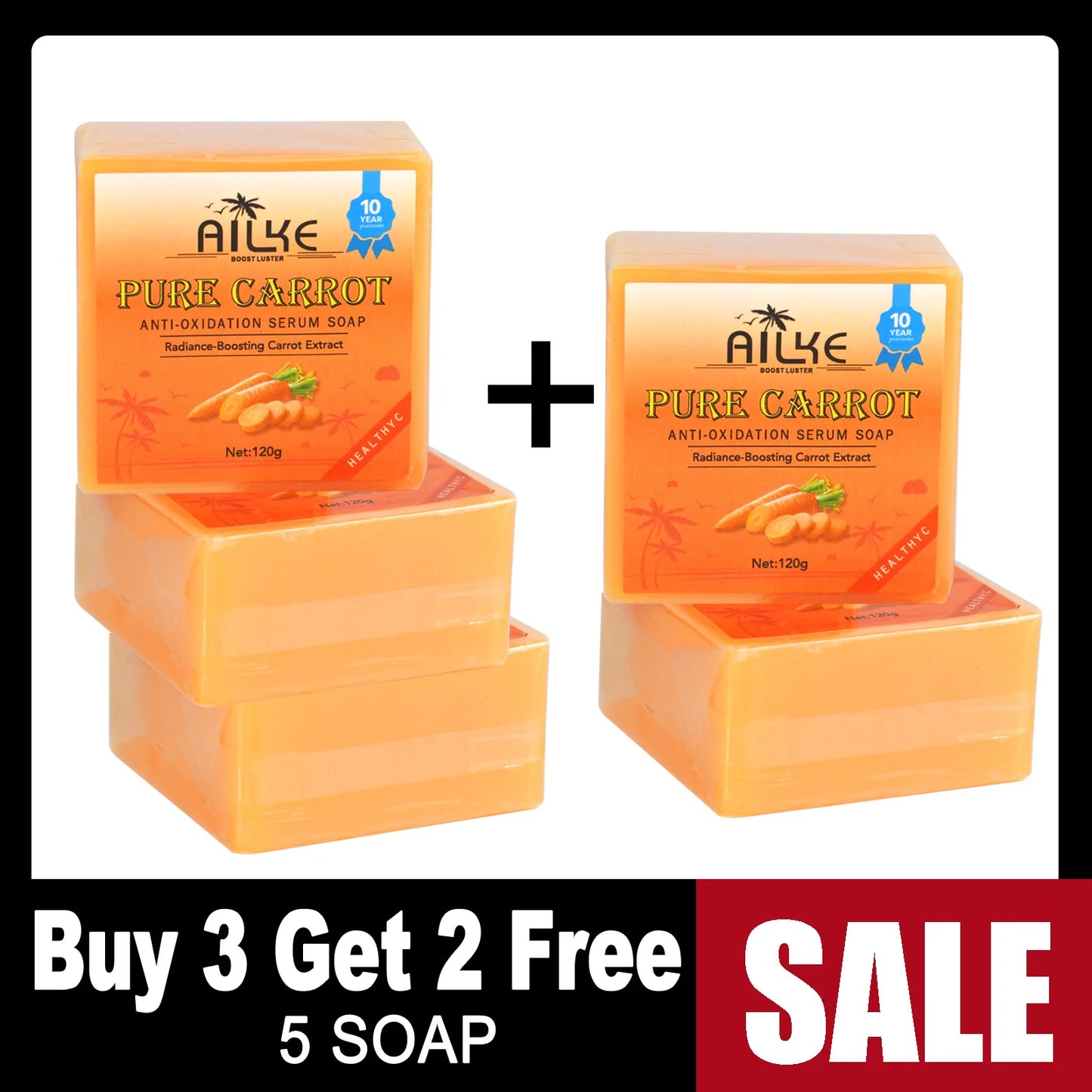 AILKE Carrot Vitamin C Brightening Soap Bar – Face & Body