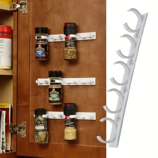 4 Pieces Of 20 Simple Plastic Storage Racks, Kitchen Seasoning Can Storage Rack, Wall Cabinet Door, Food Clip, Adhesive Hook Peaceful Pleasures Health and Wellness