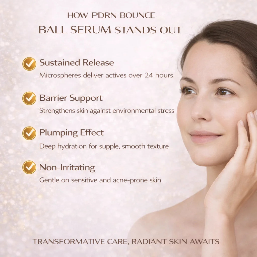 Salmon PDRN Bounce Ball Serum 99% Pure PDRN Salmon DNA for Firming Skin, Hydrates and Moisturizes, Brightens Skin Tone ,40g Peaceful Pleasures Health and Wellness